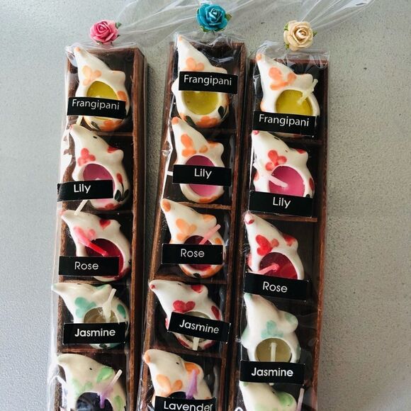 NWOT: Mini Ceramic Elephant Candle Set - Picture 6 of 14